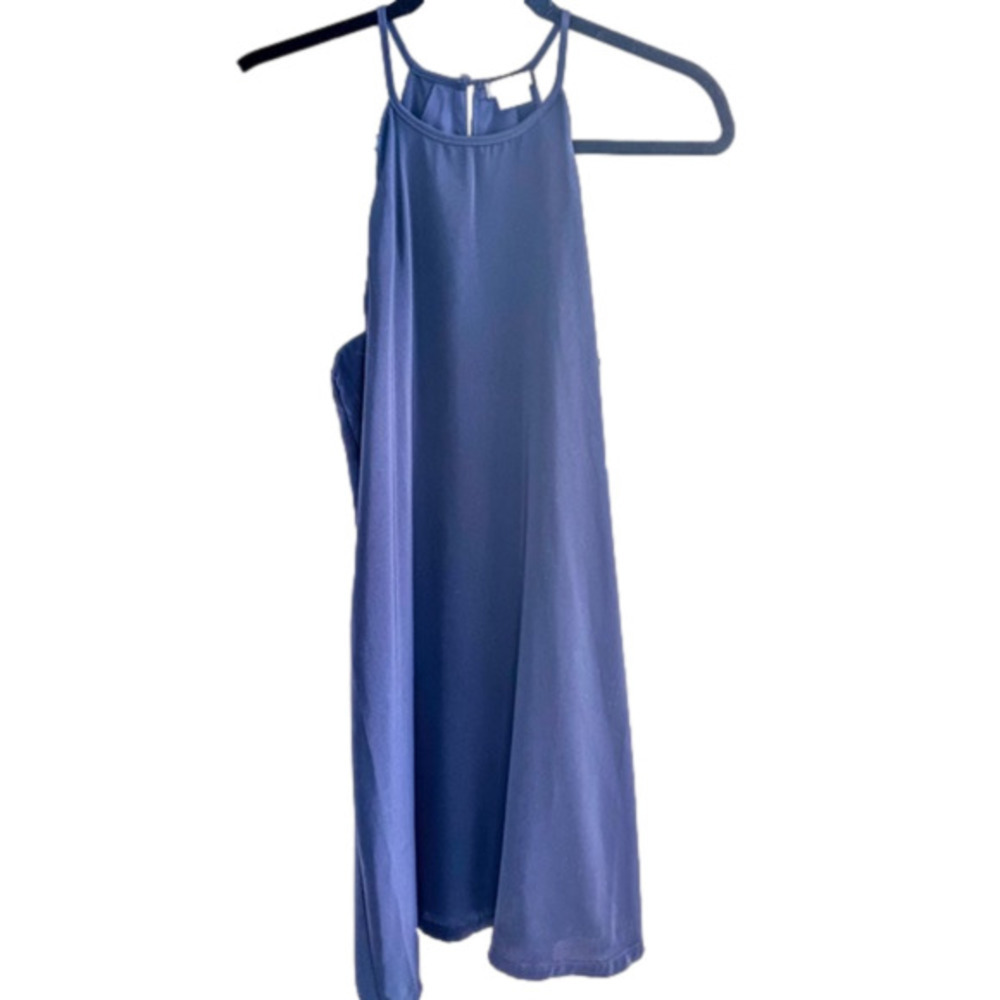 Navy Mini Dress Size S Scalloped halter top
